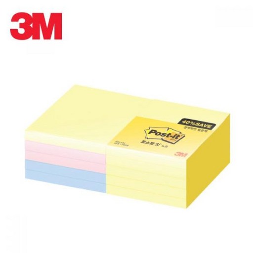 3M 포스트잇 654-10A 알뜰팩/035527/76x76mm/1000매/메모지_수첩_점착메모지