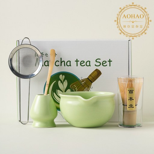 AOHAO 연한 색 차선 5PCS 세트 MATCHA WHISK