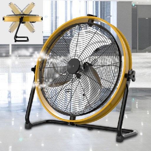 독일브랜드 크루거 16형 360도 회전 공업용 선풍기, Yellow노란색