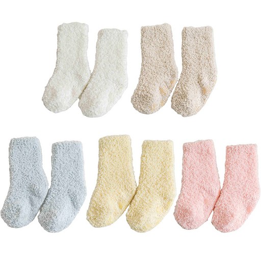 비플리 유아동용 미끄럼방지 수면양말 파스텔 5켤레 세트