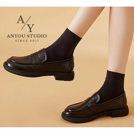 ANYOU 여성 로퍼 심플 단화 편안한 로퍼 구두
