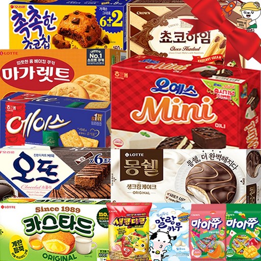 [과자몬스터] 사무실 과자 12종 오예스 미니 마가렛트 몽쉘 카스타드 촉촉한초코칩 오뜨 초코하임 에이스 새콤달콤 마이쮸 탕비실간식 학원간식 대용량과자