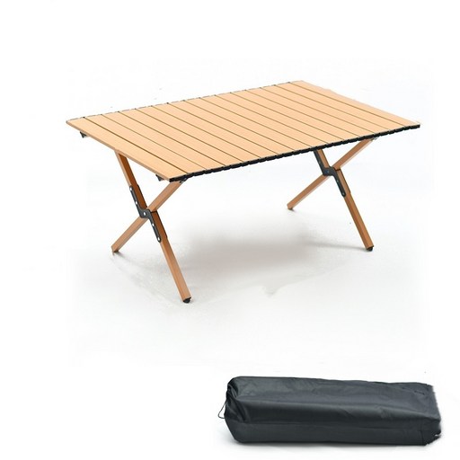 Frokom 와이드 캠핑 테이블 접이식 경량 롤테이블 중형 대형, 베이지