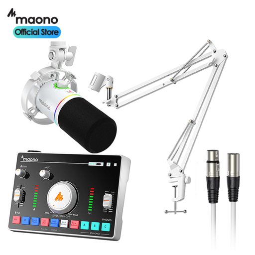 마오노 캐스터 AMC2 NEO + PD200X 스트리밍 방송용 오디오 믹서 마이크 스탠드 패키지