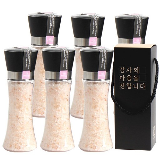 미담 뉴팩토리 선물용 히말라야핑크소금 그라인더 250g 6개 답례품 결혼 조문 조의 장례답례품