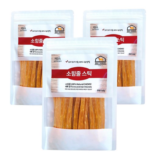 멍도락 국내수제간식 소힘줄스틱 소힘줄 100% 치아치석관리 스트레스해소 도움 강아지껌