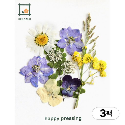 체크스토리 압화 컬러가든시리즈 누름꽃 꽃송이 압화재료 공예