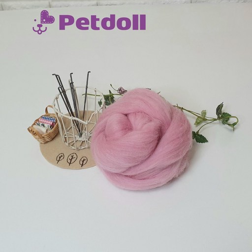 펫돌 프리미엄 양모펠트 울 200g No619 인디분홍(인디핑크) 66수 니들펠트재료