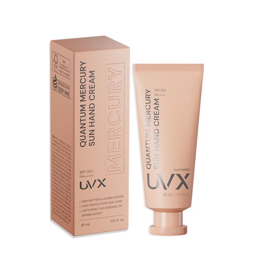 UVX 유브이엑스 퀀텀 머큐리 자외선차단 선핸드크림 튤립가든 30ml
