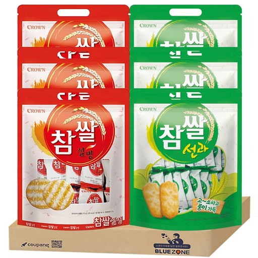 [블루존] 대용량 과자 참쌀 세트 6개입 (참쌀선과 253g 3봉+참쌀설병 270g 3봉)