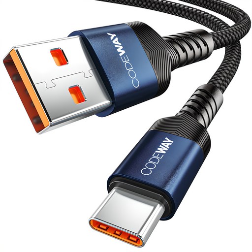 코드웨이 USB A to C타입 고속 충전 케이블, 1.2m, 블루