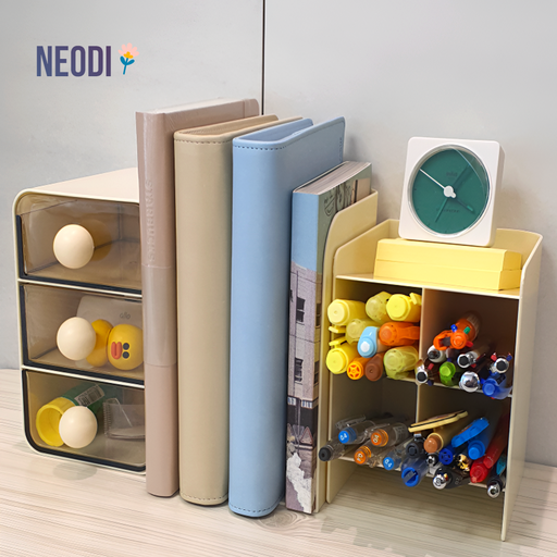 NEODI 3in1 다용도 책꽂이 수납함 오피스용품 화장소품 수납