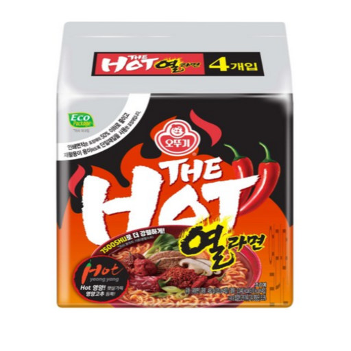 오뚜기 더핫 열라면 120g, 4개