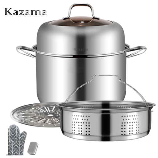 Kazama 스텐찜기 인덕션 찜기 냄비 다용도 찜냄비 찜통+ 찜판 세트 XZYCS067