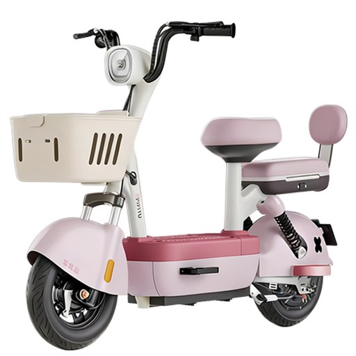 큐티벨로 80km 주행 전동스쿠터 전기스쿠터 동내마실 미니벨로, 1개, 12A핑크