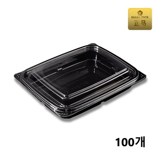 버디팩 PET 검정 사각 반찬 용기 550ml MT-211