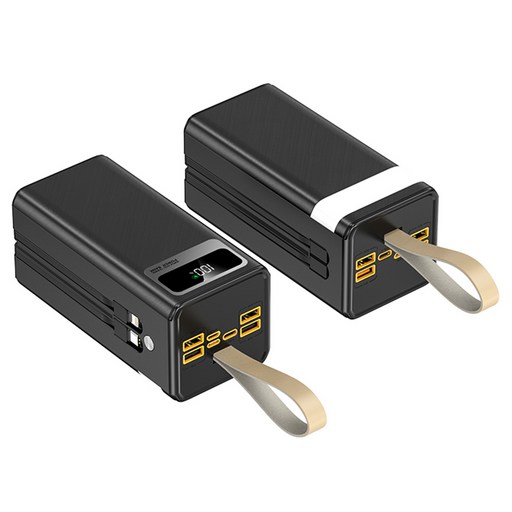 CCAGU대용량 보조배터리 60000mAh 고속충전PD 22.5W 2개 충전선 내장 캠핑용 차박용 여행용 멀티단자