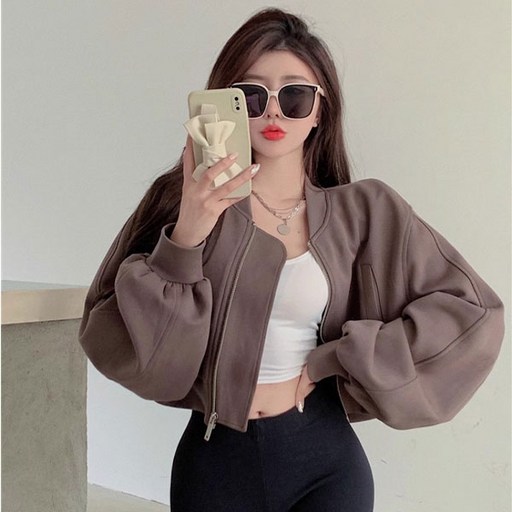 셀리즈로 간절기 데일리 여성 크롭 항공 자켓