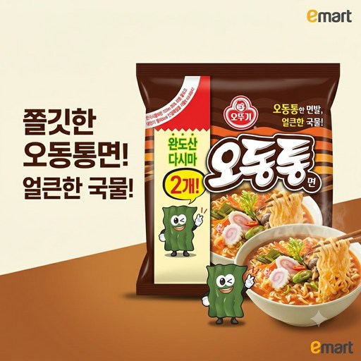 오뚜기 오동통면 120g, 15개, (5개입 X 3팩)