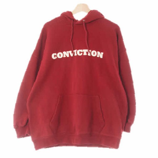 4870 지오다노 크림슨레드 면혼방 conviction포켓후드티 90