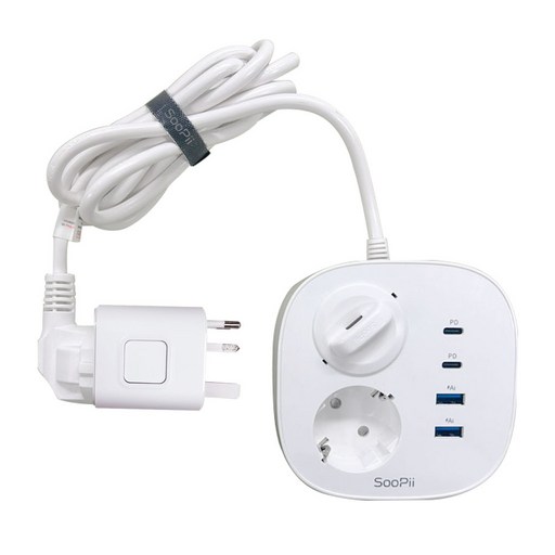 수피 65W USB 초고속 충전 4000W 2구 멀티탭 + 해외 여행 멀티 어댑터