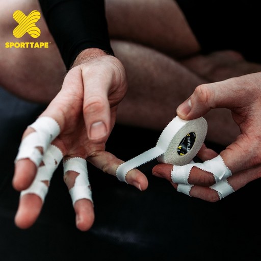 스포테이프 손가락 테이핑 Zinc Oixde 1.25cm x 10m (2롤) 주짓수 유도 배구 골프 볼링 골키퍼 클라이밍 파워리프팅 역도 테이프