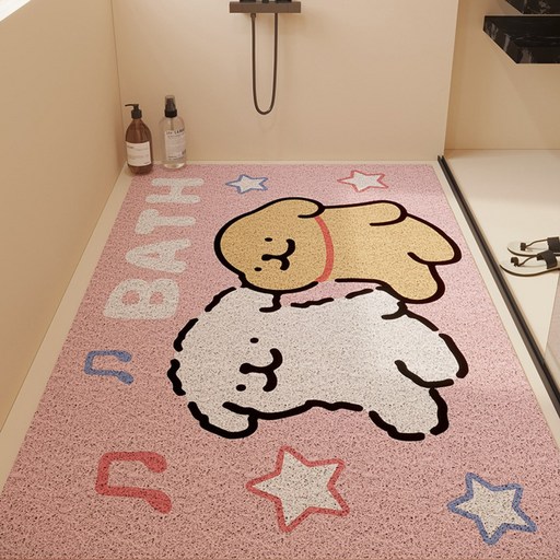 60*90cm 큰사이즈 캐릭터 욕실 화장실 미끄럼방지 물빠짐 자연건조 매트