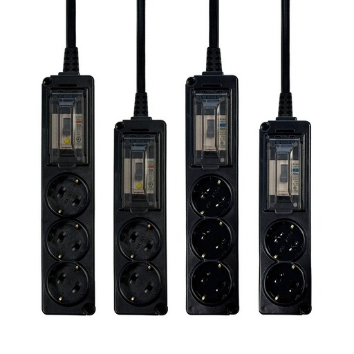 몬스터탭 국산 고용량 멀티탭 4000W 배선/누전차단 2구/3구 블랙