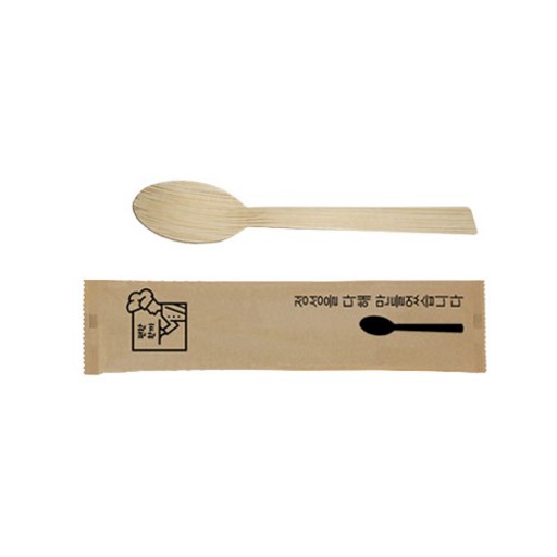 크라프트지(대나무) 숟가락 개별포장 170mm