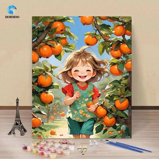HORMOO 페인팅 DIY명화그리기 DIY캔버스형 diy 그림그리기 40 x 50cm (액자+색칠하기도구)