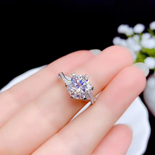 FANSYLI 2캐럿 모이사나이트 반지 여성 14k 18k 도금 랩 큐빅 반지 결혼 반지 사이즈 조절 가능 커플링 W2503M05