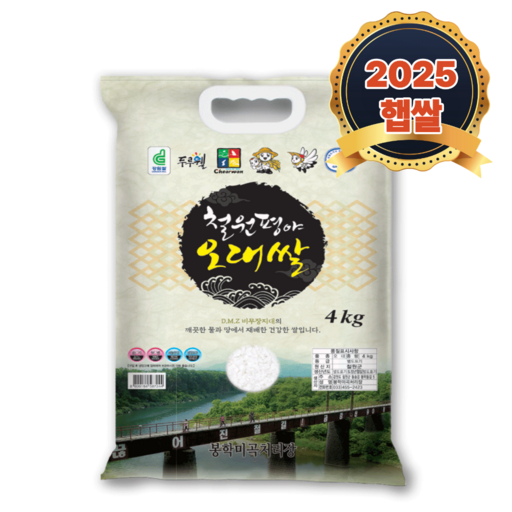 푸른쌀농장 25년 햅쌀 철원 오대쌀  4KG  10KG  20KG 키로 수 확인, 4kg, 1개, 상등급