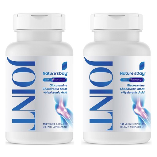 Nature's Day 조인트 글루코사민 콘드로이친 MSM +히알루로닉 에시드 베지 캡슐