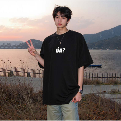 여름 남녀공용 면 반팔티 셔츠 루즈핏 라운드넥 커플룩 반팔 티셔츠