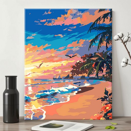 HORMOO 페인팅 DIY명화그리기 DIY캔버스형 diy 그림그리기 40 x 50cm (액자+색칠하기도구)