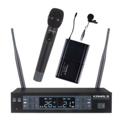 KANALS MW-620 무선마이크 2채널 /핸드무선2개/ 900MHZ 주파수/ 수업용 강의용 공연용 /카날스MW620