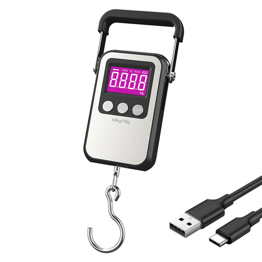 Riwonas 휴대용 디지털 손저울 여행 캐리어 택배 낚시고리 수화물 무게 측정 60kg/10g