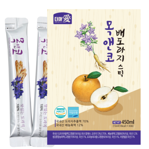 [약국판매] 더마애 목앤코 도라지 배 즙 스틱 청