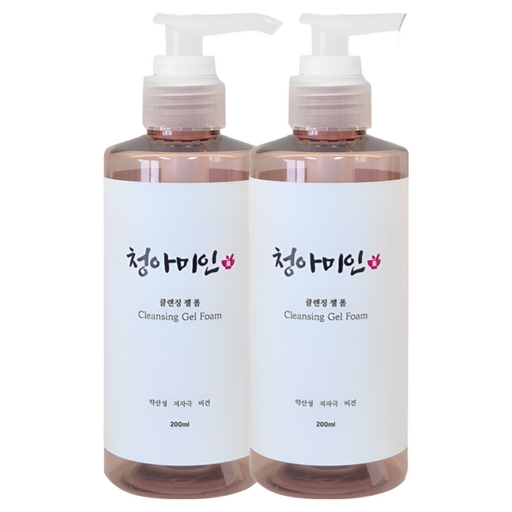 청아미인 당김없는 저자극 약산성 비건 클렌징 젤 폼