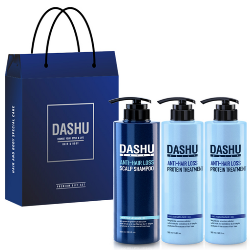 다슈 데일리 한방 두피 골드 샴푸 500ml + 안티헤어로스 단백질 트리트먼트 500ml x 2개 + 쇼핑백