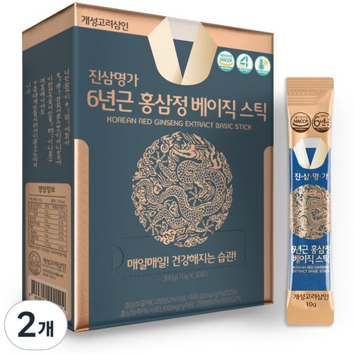 개성고려삼인 진삼명가 6년근 홍삼정 베이직 홍삼 스틱 30p