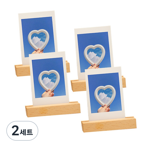 감성리빙 원목 명함 꽂이 사진 거치대 엽서 홀더 4P