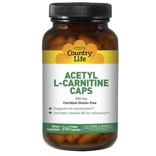 컨트리라이프 아세틸 L-카르니틴 500mg 글루텐 프리 비건 캡슐