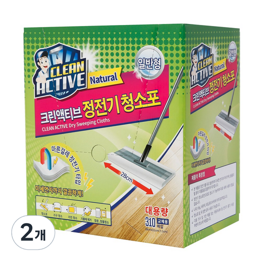 크린액티브 대용량 정전기(310매) 일반형 청소포