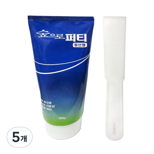 KCC 숲으로퍼티튜브형 300g 신속한 크랙 구멍 메꿈용 수용성 튜브형 퍼티 + 실리콘 밀대 플라스틱