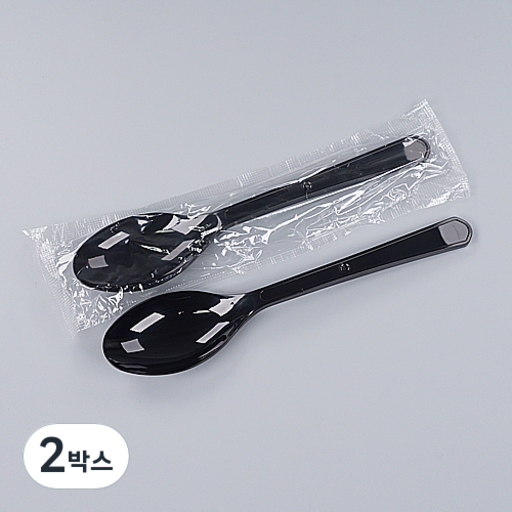 씨앤몰 [CN] 일회용 숟가락 (뜯을 필요 없는 수저) 흑색