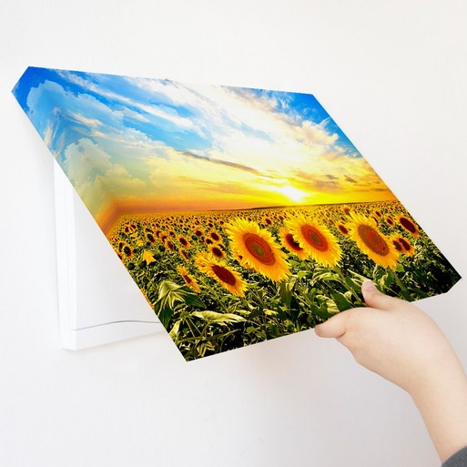 두꺼비집 배전함 가리개 풍수 해바라기 잉어 코끼리 캔버스 그림 액자 방꾸미기, 03 찬란한 해바라기