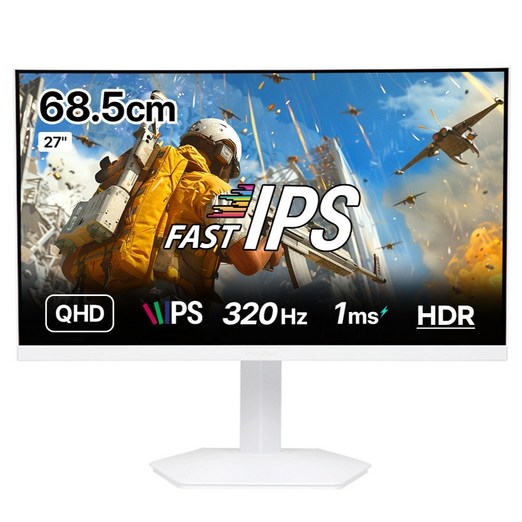 인터픽셀 QHD FAST IPS 320Hz 피벗 게이밍 모니터 화이트, 68.5cm, IPQ2780무결점