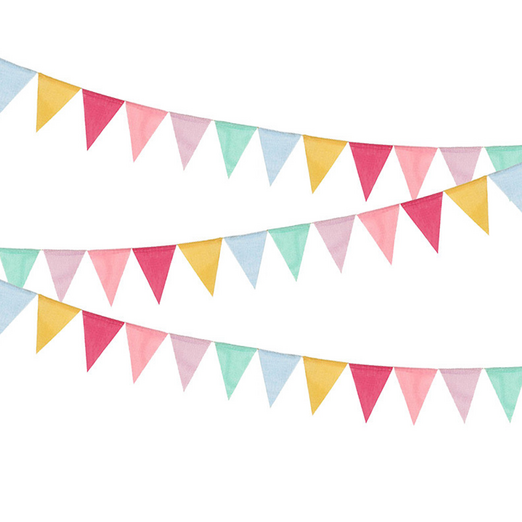 코히모 패브릭 완성형 깃발 가랜드 36p 세트 5W0479, 1세트, 혼합색상