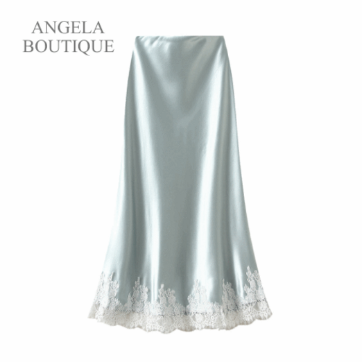 신상할인 레이스 실크 스커트 새틴 A라인 머메이드 플레어 롱스커트